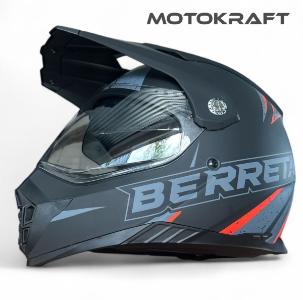 Kask Berreta MD-901 off road with glass Czerwony
