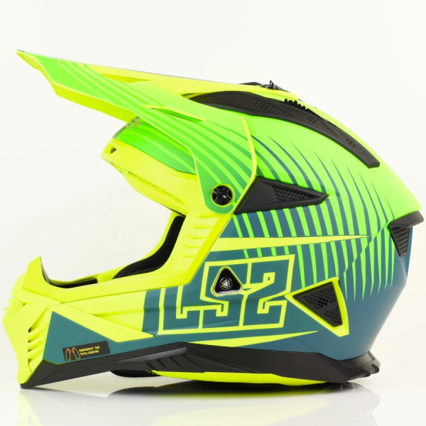 Kask LS2 MX708 FAST II DUCK MATT Szaro-Żółty