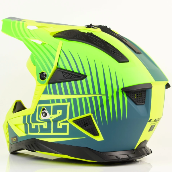 Kask LS2 MX708 FAST II DUCK MATT Szaro-Żółty