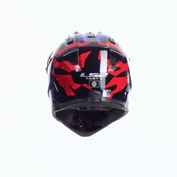 Kask LS2 MX708 FAST II GROTESK Biało-Niebiesko-Czerwony