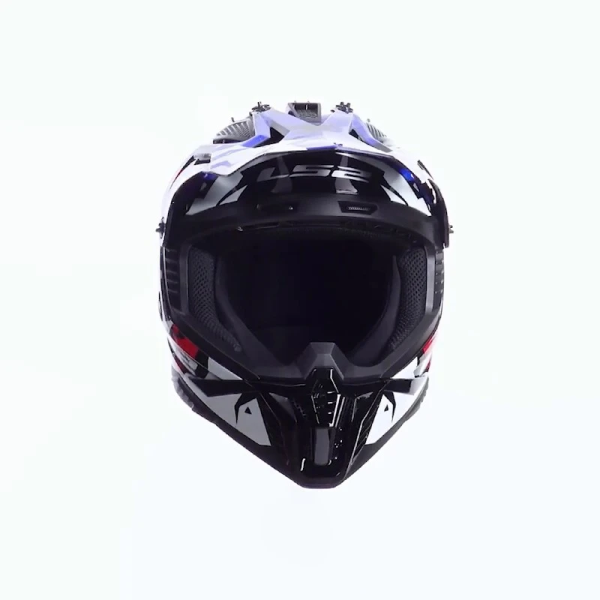 Kask LS2 MX708 FAST II GROTESK Biało-Niebiesko-Czerwony